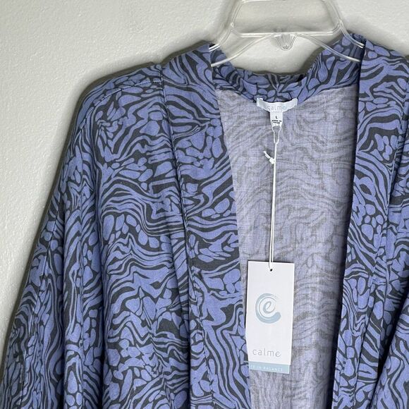 Calme Johnny Was Blue Kimono Robe Size Large New With Tags - Picture 4 of 16